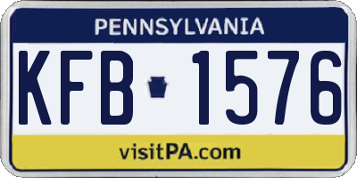 PA license plate KFB1576