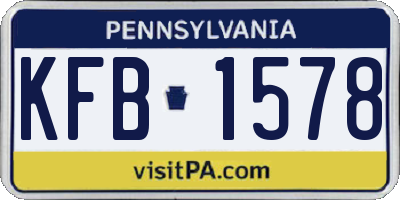PA license plate KFB1578