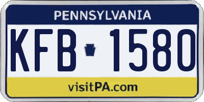 PA license plate KFB1580