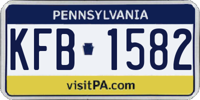 PA license plate KFB1582