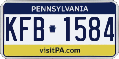 PA license plate KFB1584