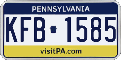 PA license plate KFB1585