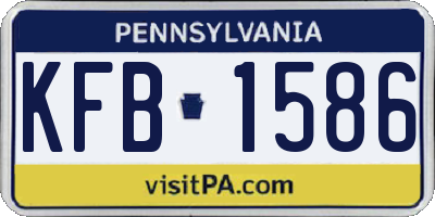 PA license plate KFB1586