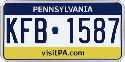 PA license plate KFB1587