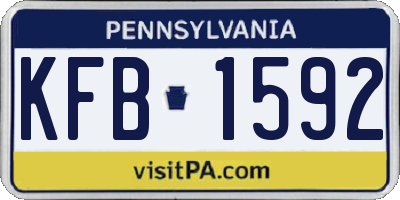 PA license plate KFB1592