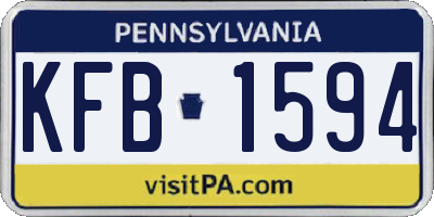 PA license plate KFB1594