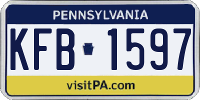 PA license plate KFB1597