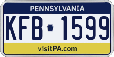 PA license plate KFB1599