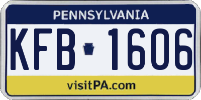 PA license plate KFB1606