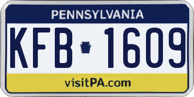 PA license plate KFB1609