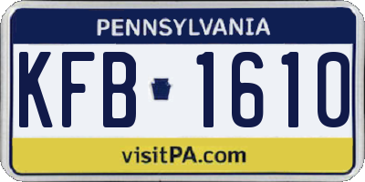PA license plate KFB1610