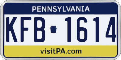 PA license plate KFB1614