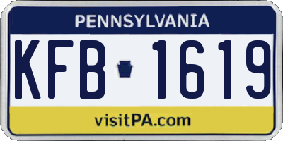 PA license plate KFB1619