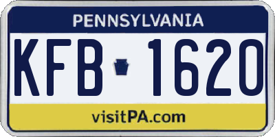 PA license plate KFB1620