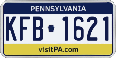 PA license plate KFB1621