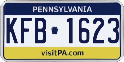 PA license plate KFB1623