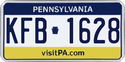 PA license plate KFB1628