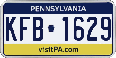 PA license plate KFB1629