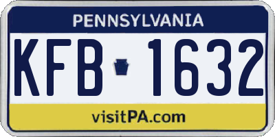 PA license plate KFB1632