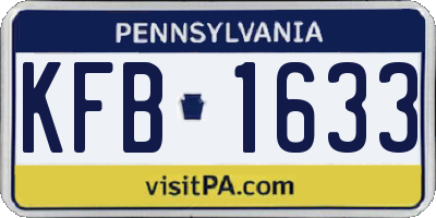 PA license plate KFB1633