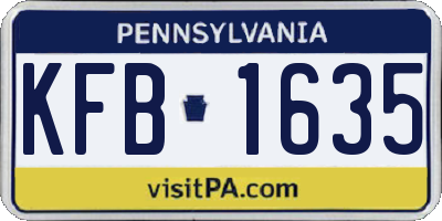 PA license plate KFB1635