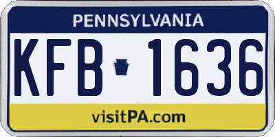 PA license plate KFB1636