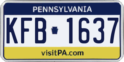 PA license plate KFB1637