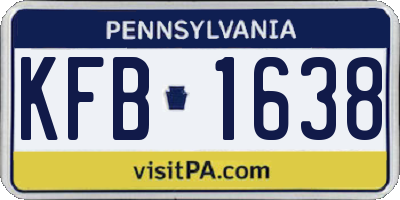 PA license plate KFB1638