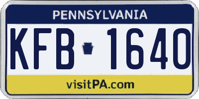 PA license plate KFB1640