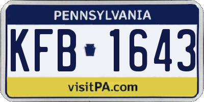 PA license plate KFB1643