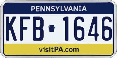 PA license plate KFB1646