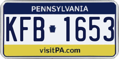 PA license plate KFB1653