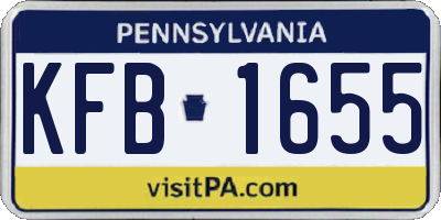 PA license plate KFB1655