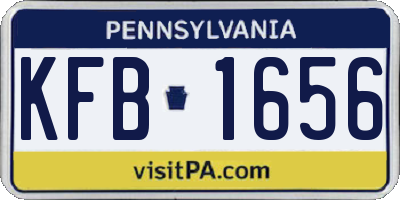PA license plate KFB1656