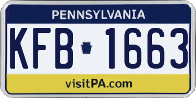 PA license plate KFB1663