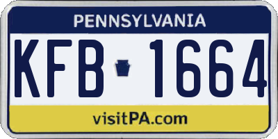 PA license plate KFB1664