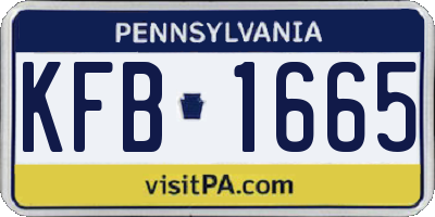 PA license plate KFB1665