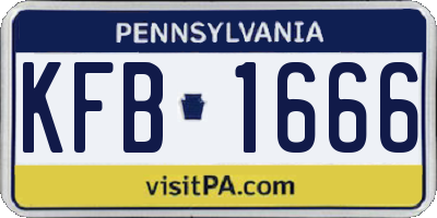 PA license plate KFB1666