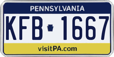 PA license plate KFB1667