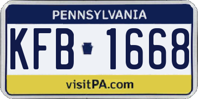PA license plate KFB1668