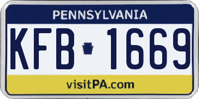 PA license plate KFB1669