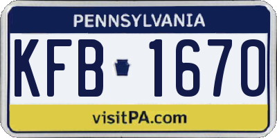 PA license plate KFB1670