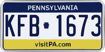 PA license plate KFB1673
