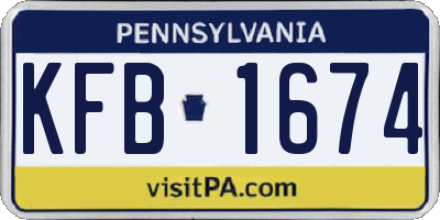 PA license plate KFB1674