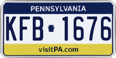 PA license plate KFB1676