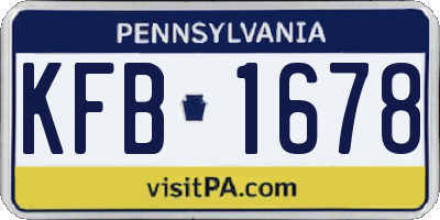 PA license plate KFB1678
