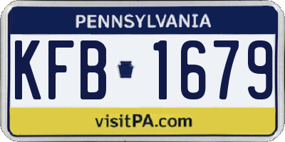 PA license plate KFB1679