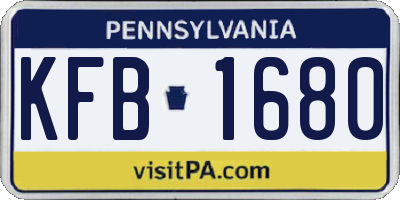 PA license plate KFB1680