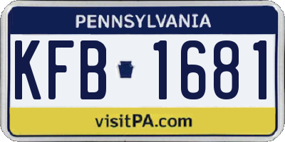 PA license plate KFB1681