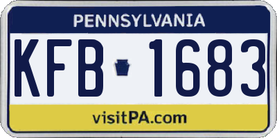 PA license plate KFB1683